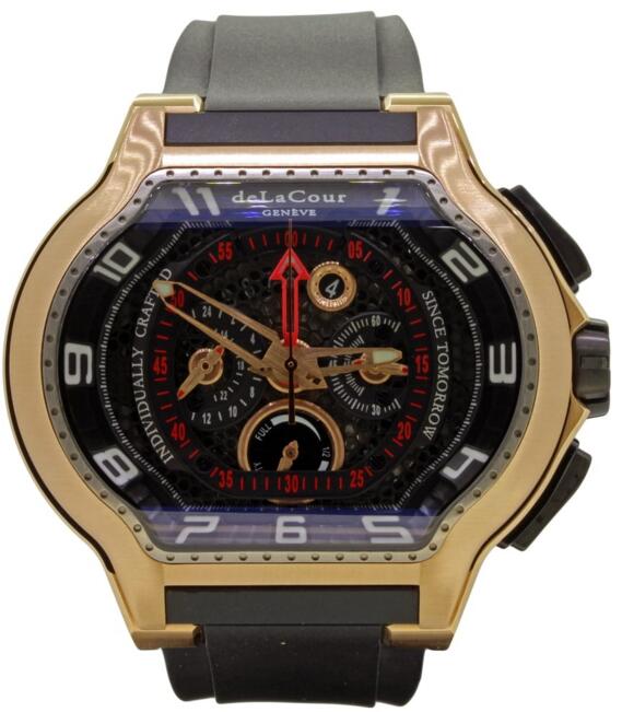 Luxury Replica DELACOUR CITY MEDIUM CHRONO FLYBACK ROSE GOLD watch WAPG0443-1549